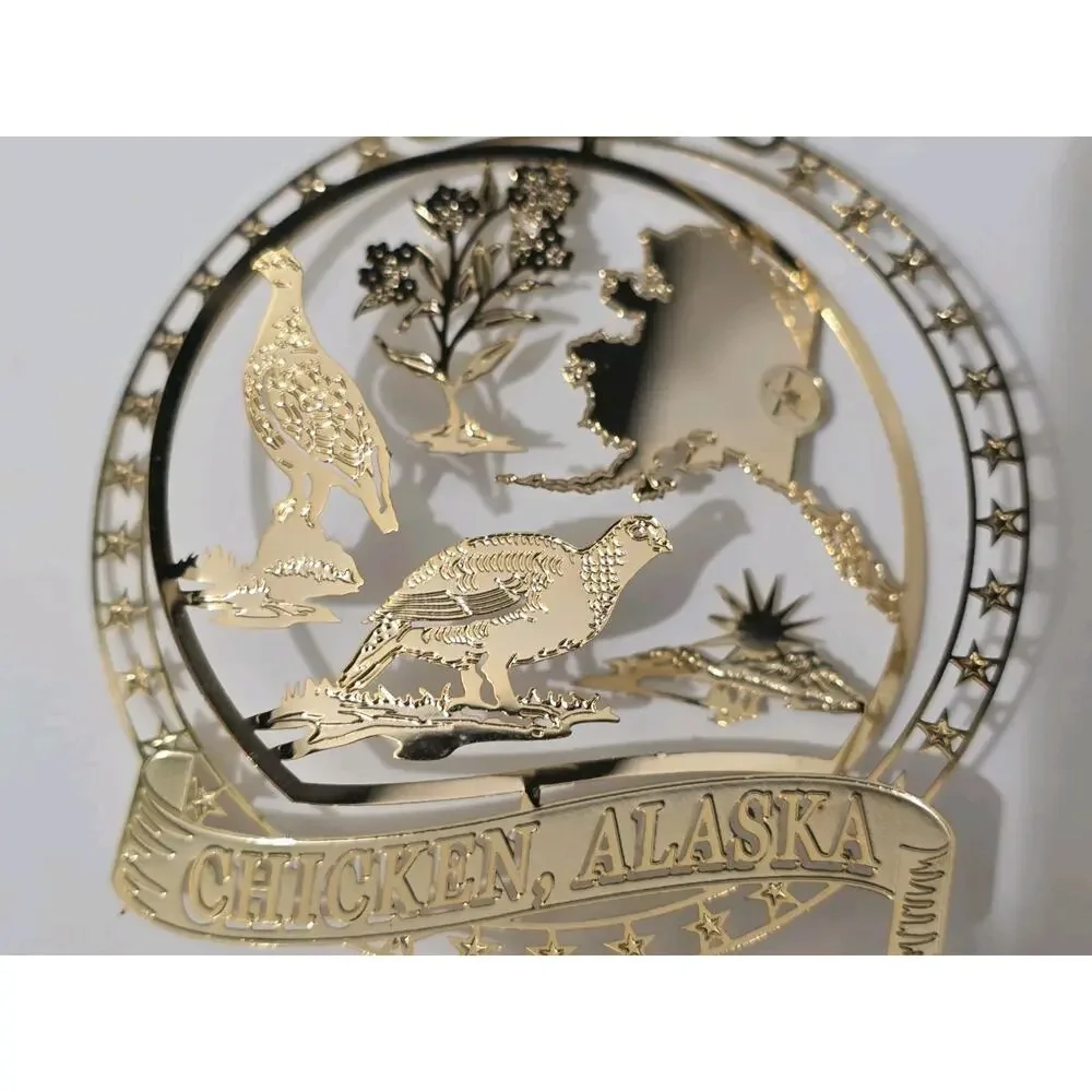 Chicken Alaska Genuine Solid Brass Christmas Ornament